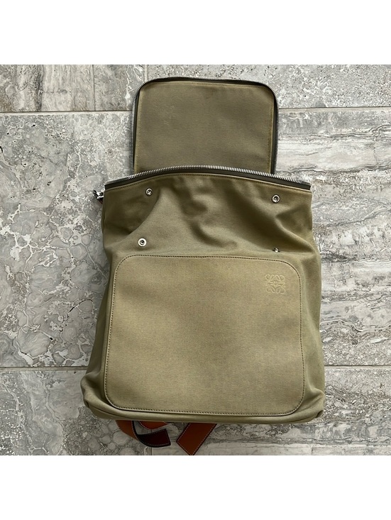 LOEWE Calfskin Small Goya Backpack in Olive Green, EXCELLENT! main image 11